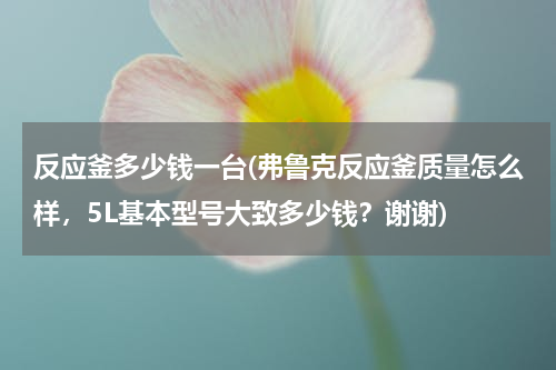 反应釜多少钱一台(弗鲁克反应釜质量怎么样，5L基本型号大致多少钱？谢谢)