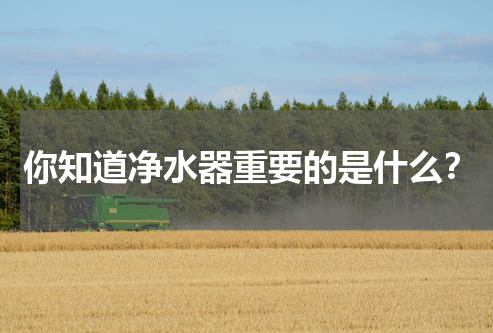 你知道净水器重要的是什么？